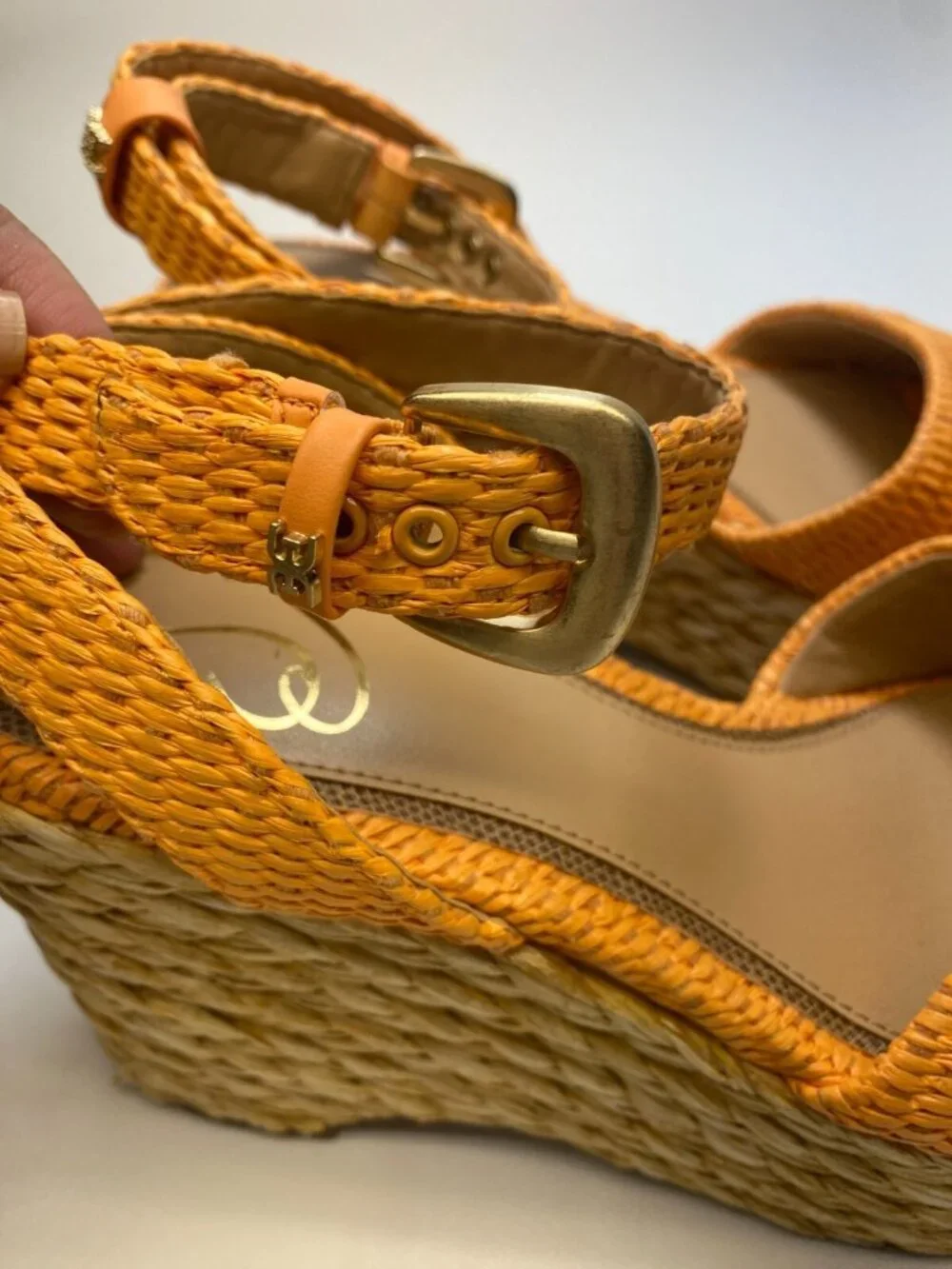 Sam Edelman Womens April Marigold Wedge Espadrille Platlform Sandal Sz 8.5